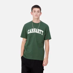 T-Shirts & Polos>Carhartt WIP S/S University T-Shirt Sycamore Tree / White