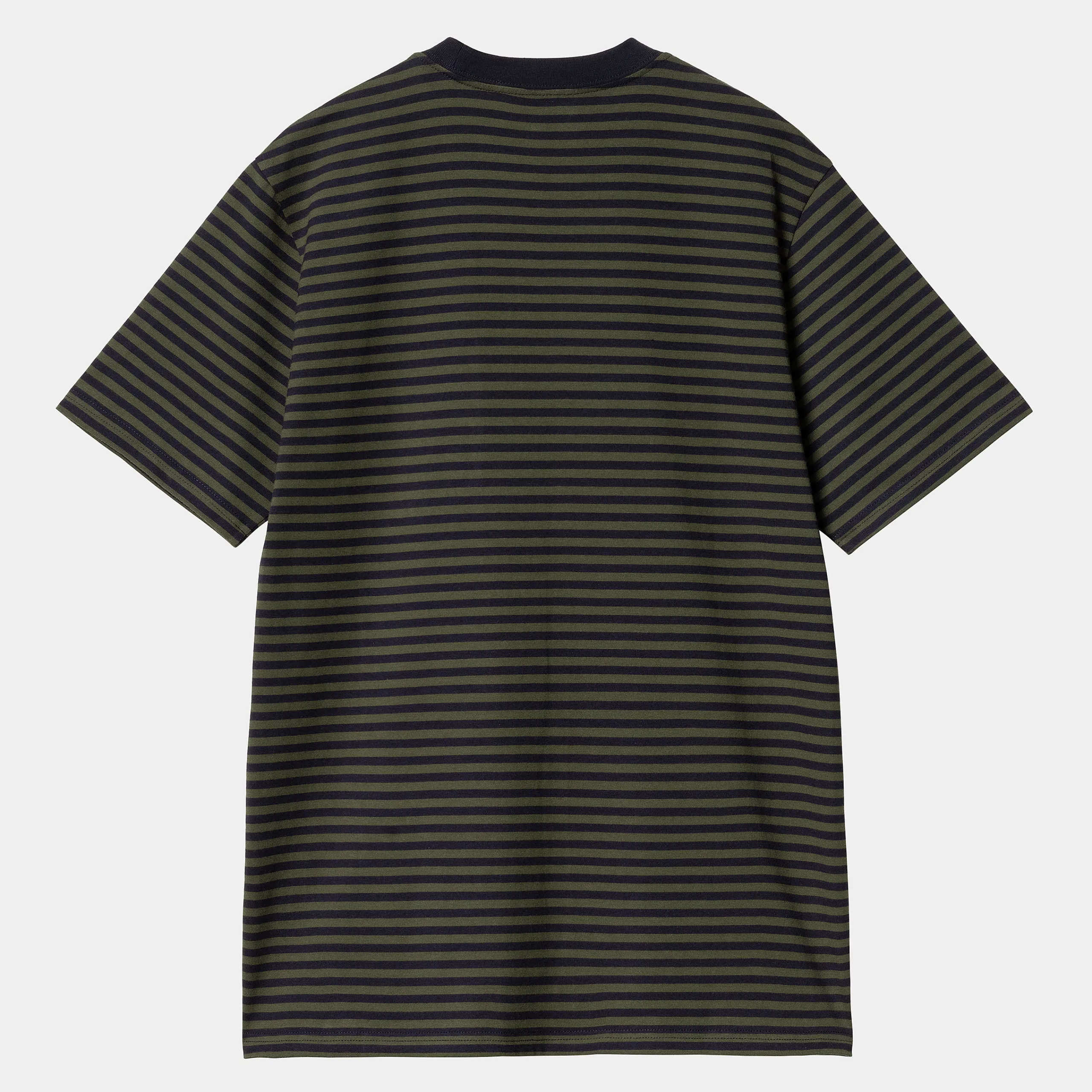 T-Shirts & Polos>Carhartt WIP S/S Verner Pocket T-Shirt Verner Stripe, Dark Navy / Office Green