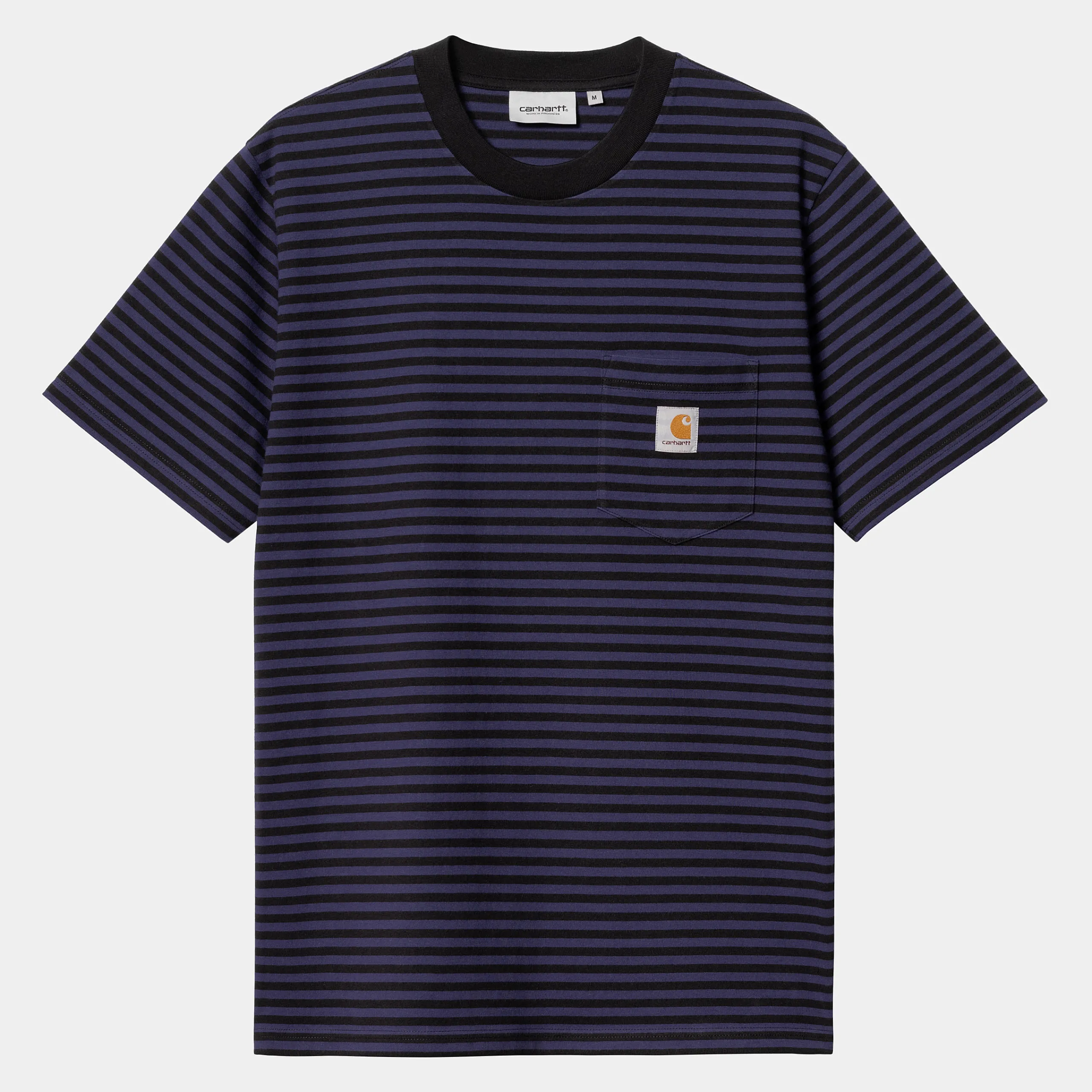 T-Shirts & Polos>Carhartt WIP S/S Verner Pocket T-Shirt Verner Stripe, Black / Aura