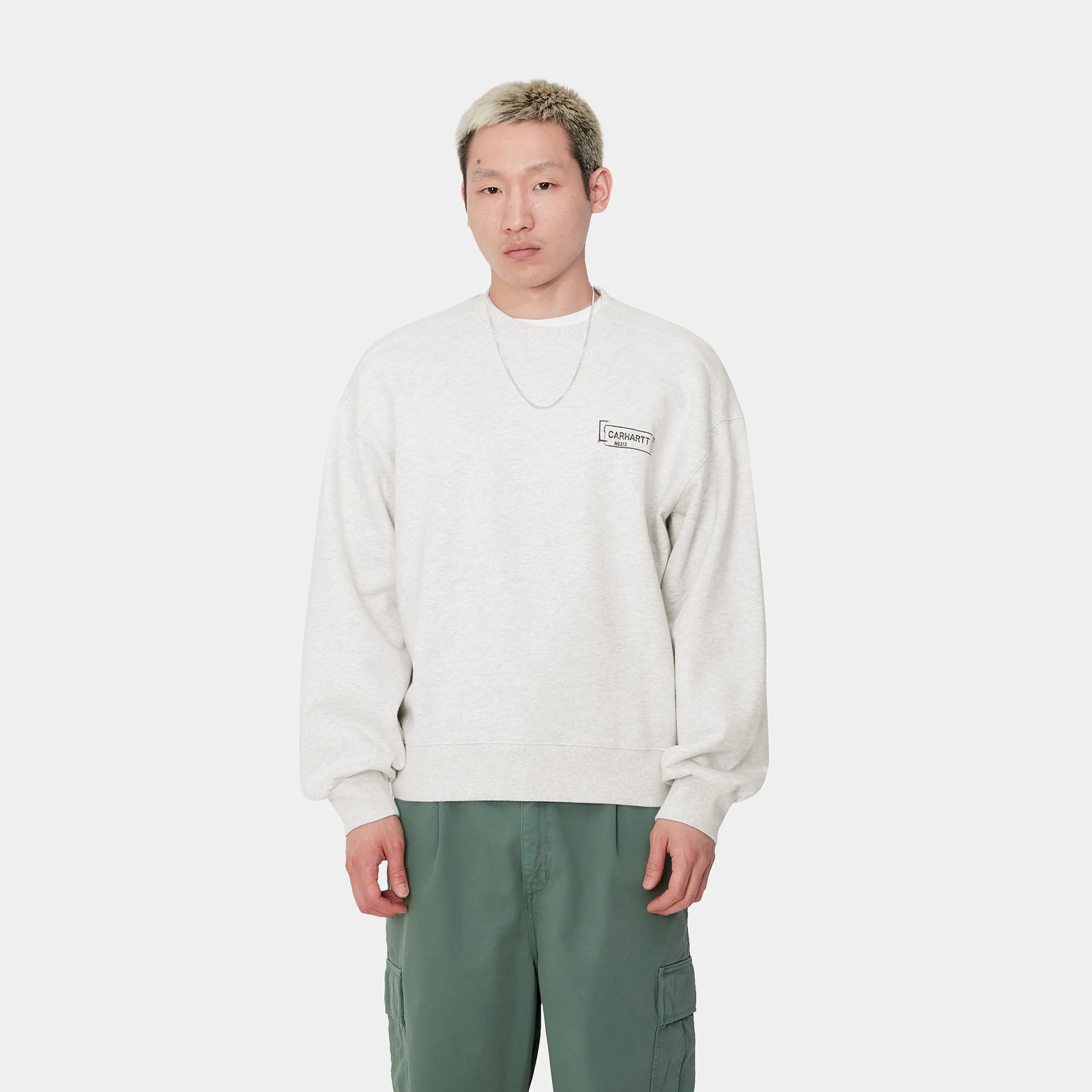 Sweats>Carhartt WIP Stamp Sweat Ash Heather / Black