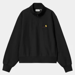 Sweats>Carhartt WIP W' American Script High Neck Sweatshirt Black