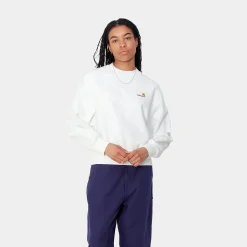 Sweats>Carhartt WIP W' American Script Sweatshirt White
