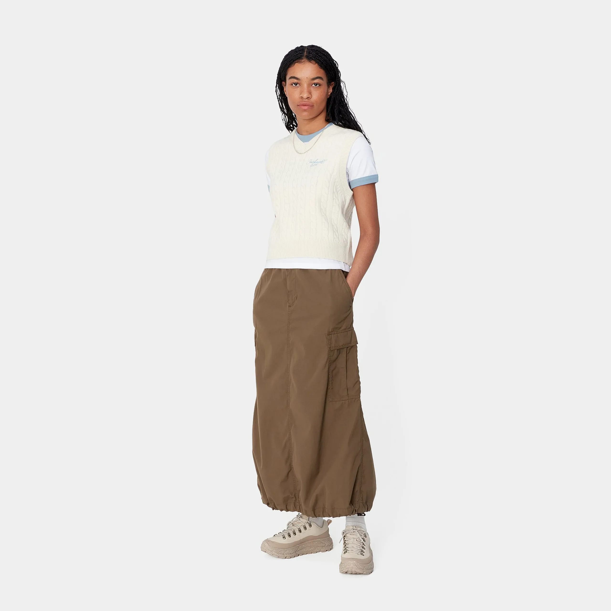 Kleider & Röcke>Carhartt WIP W' Cargo Skirt Long Chocolate