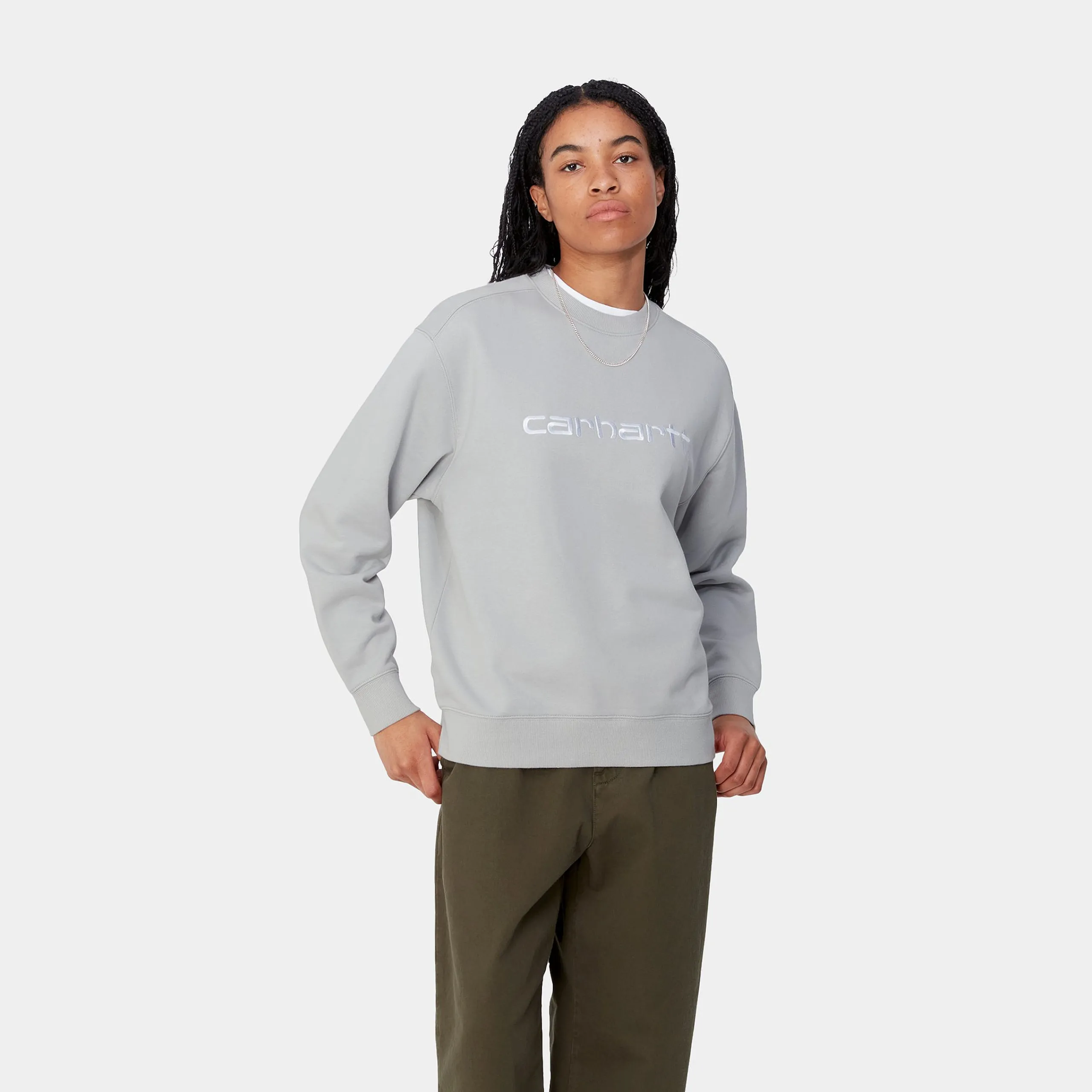 Sweats>Carhartt WIP W' Carhartt Sweatshirt Basalt / White