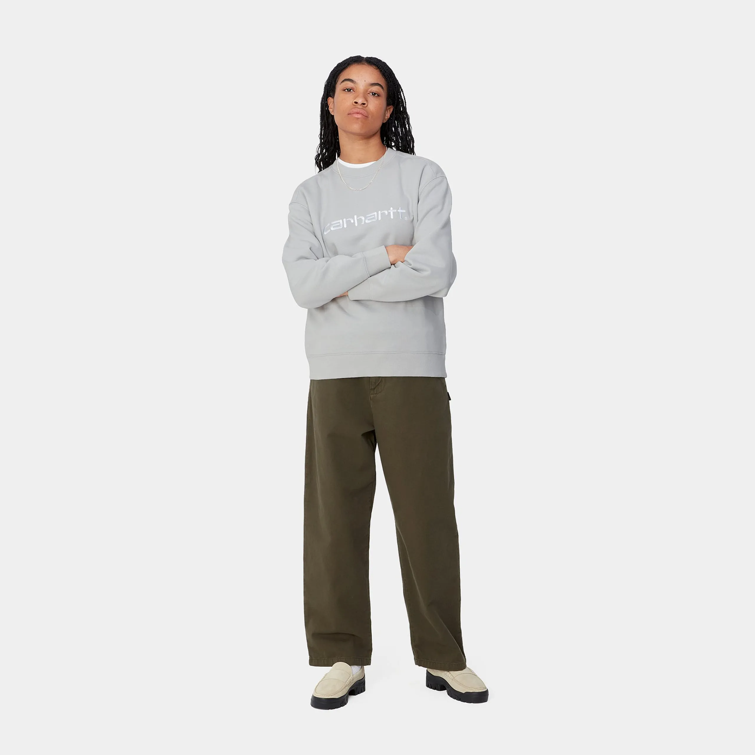 Sweats>Carhartt WIP W' Carhartt Sweatshirt Basalt / White