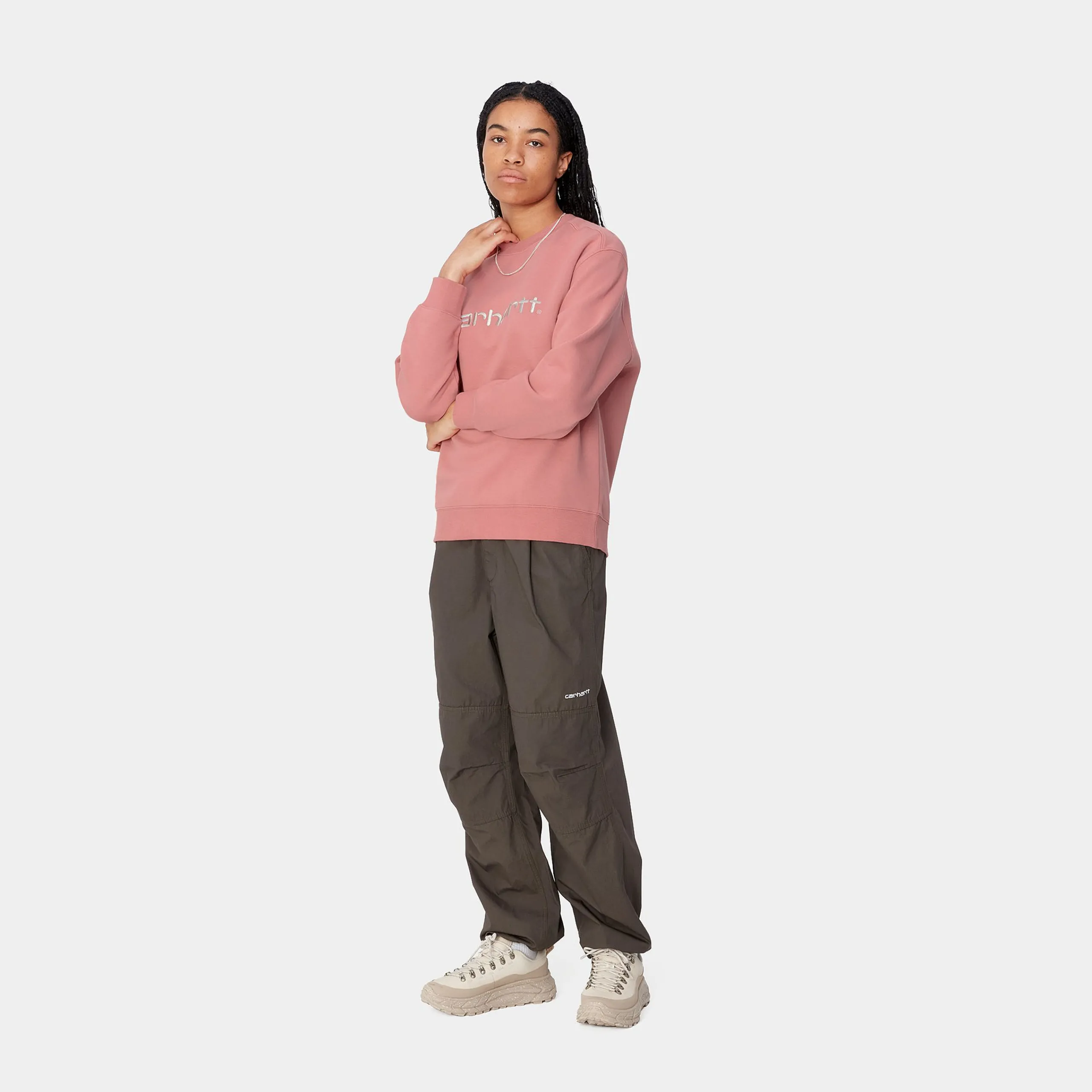 Sweats>Carhartt WIP W' Carhartt Sweatshirt Dusty Rose / Moonbeam