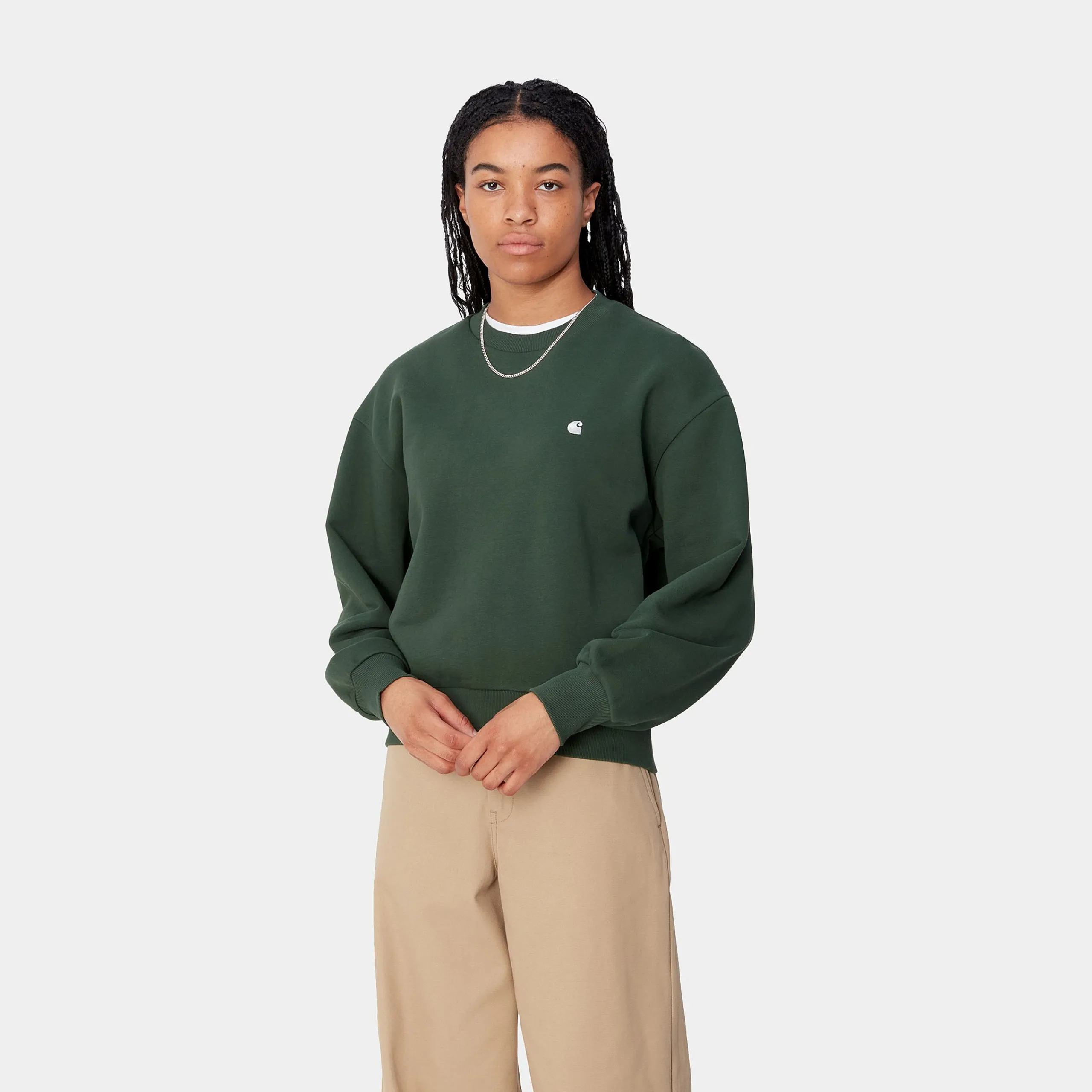 Sweats>Carhartt WIP W' Casey Sweatshirt Sycamore Tree / Silver