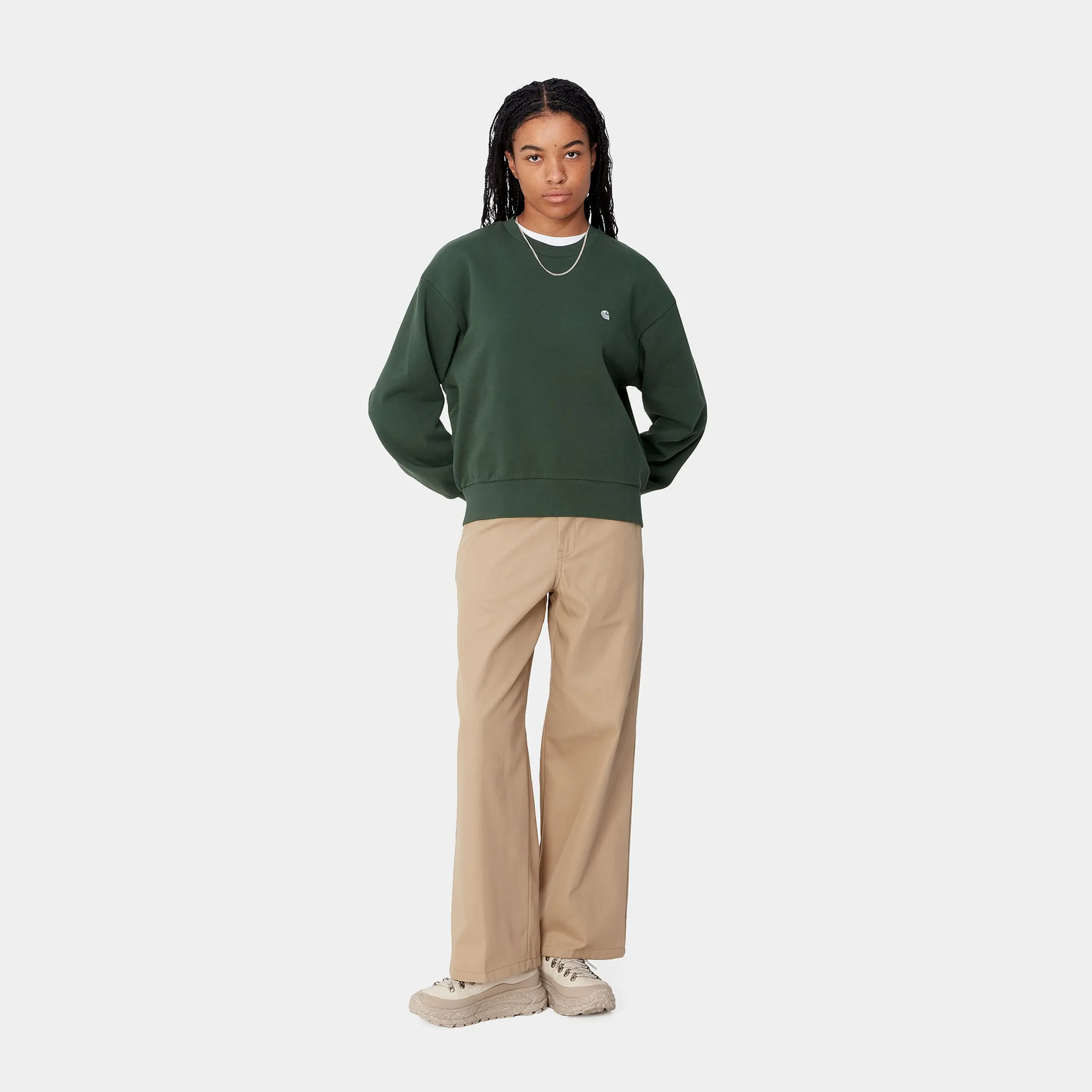 Sweats>Carhartt WIP W' Casey Sweatshirt Sycamore Tree / Silver