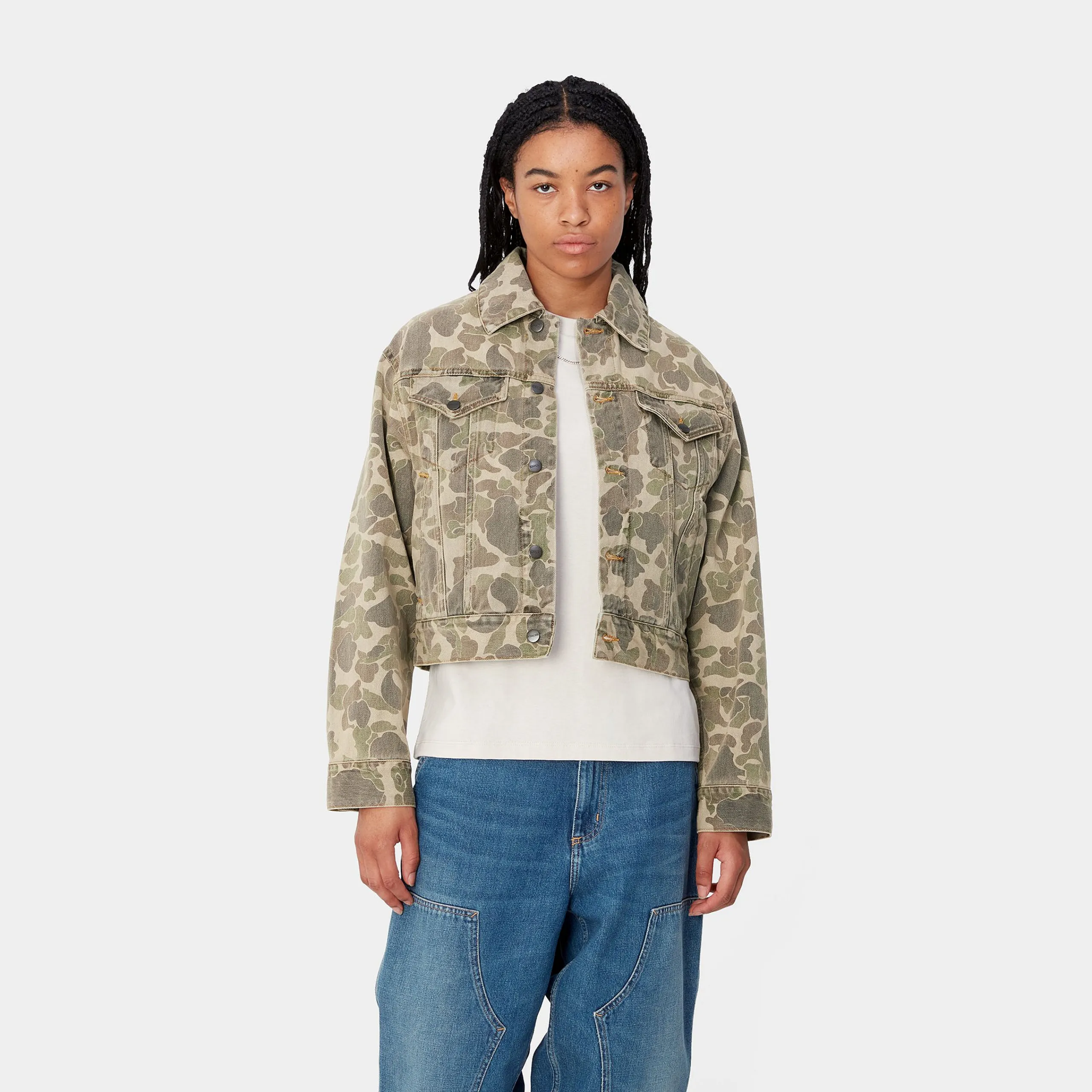 Jacken|Denim>Carhartt WIP W' Duck Orell Jacket Camo Duck, Black