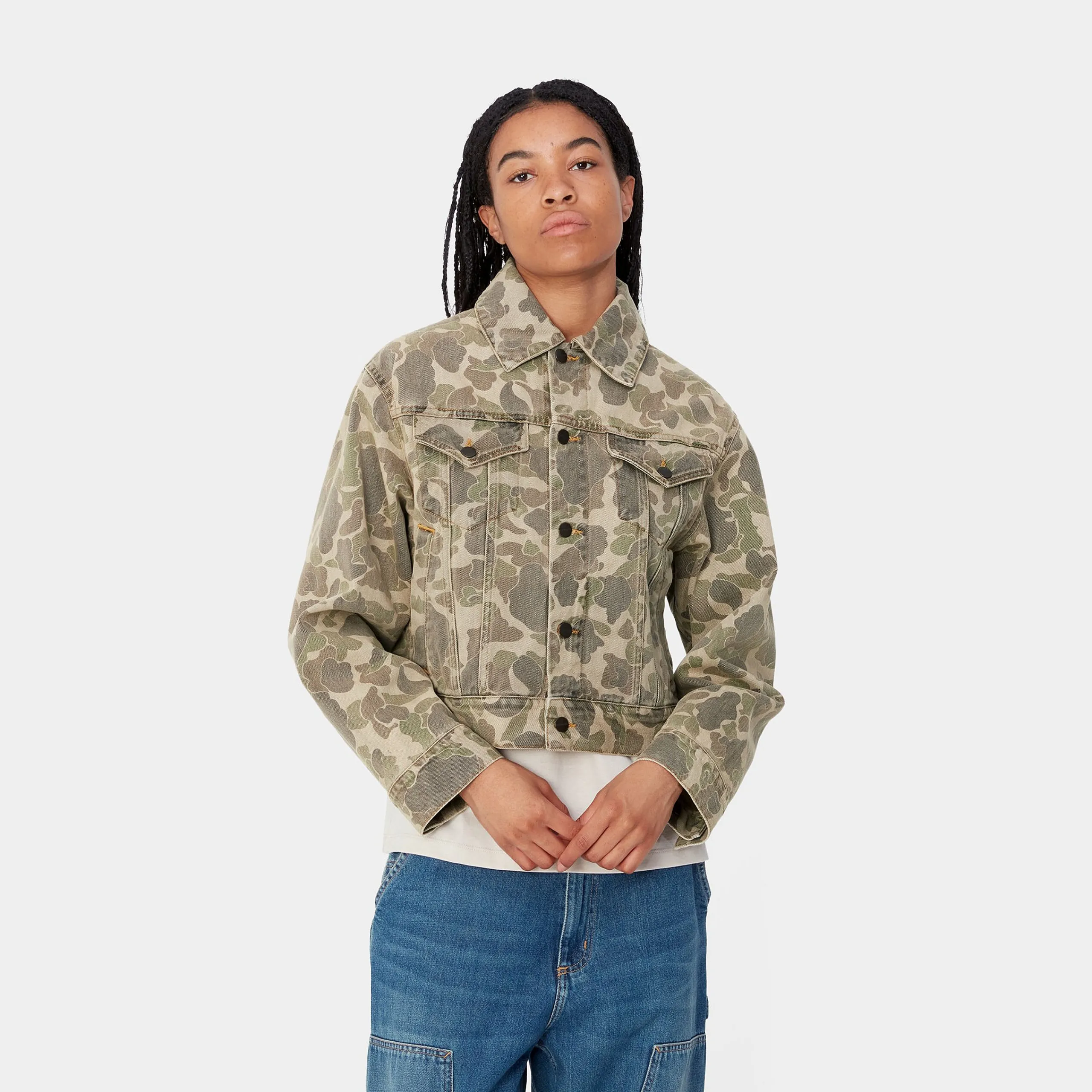 Jacken|Denim>Carhartt WIP W' Duck Orell Jacket Camo Duck, Black