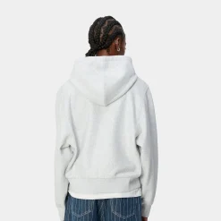 Sweats>Carhartt WIP W' Hooded American Script Jacket Ash Heather