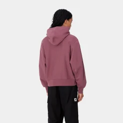 Sweats>Carhartt WIP W' Hooded American Script Sweatshirt Dusty Fuchsia