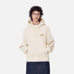 Sweats>Carhartt WIP W' Hooded American Script Sweatshirt Moonbeam