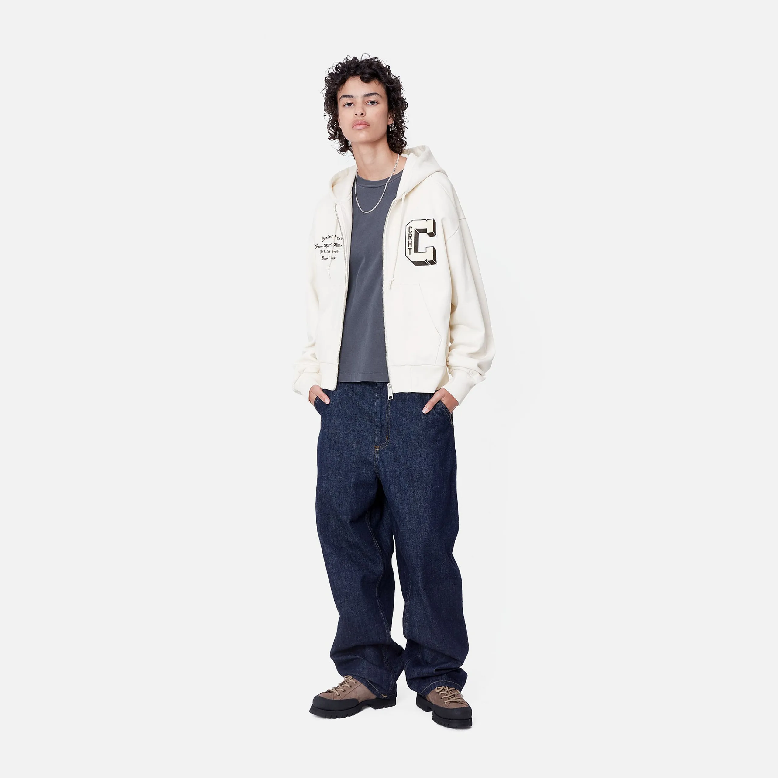 Sweats>Carhartt WIP W' Hooded Brown Ducks Sweat Jacket Wax