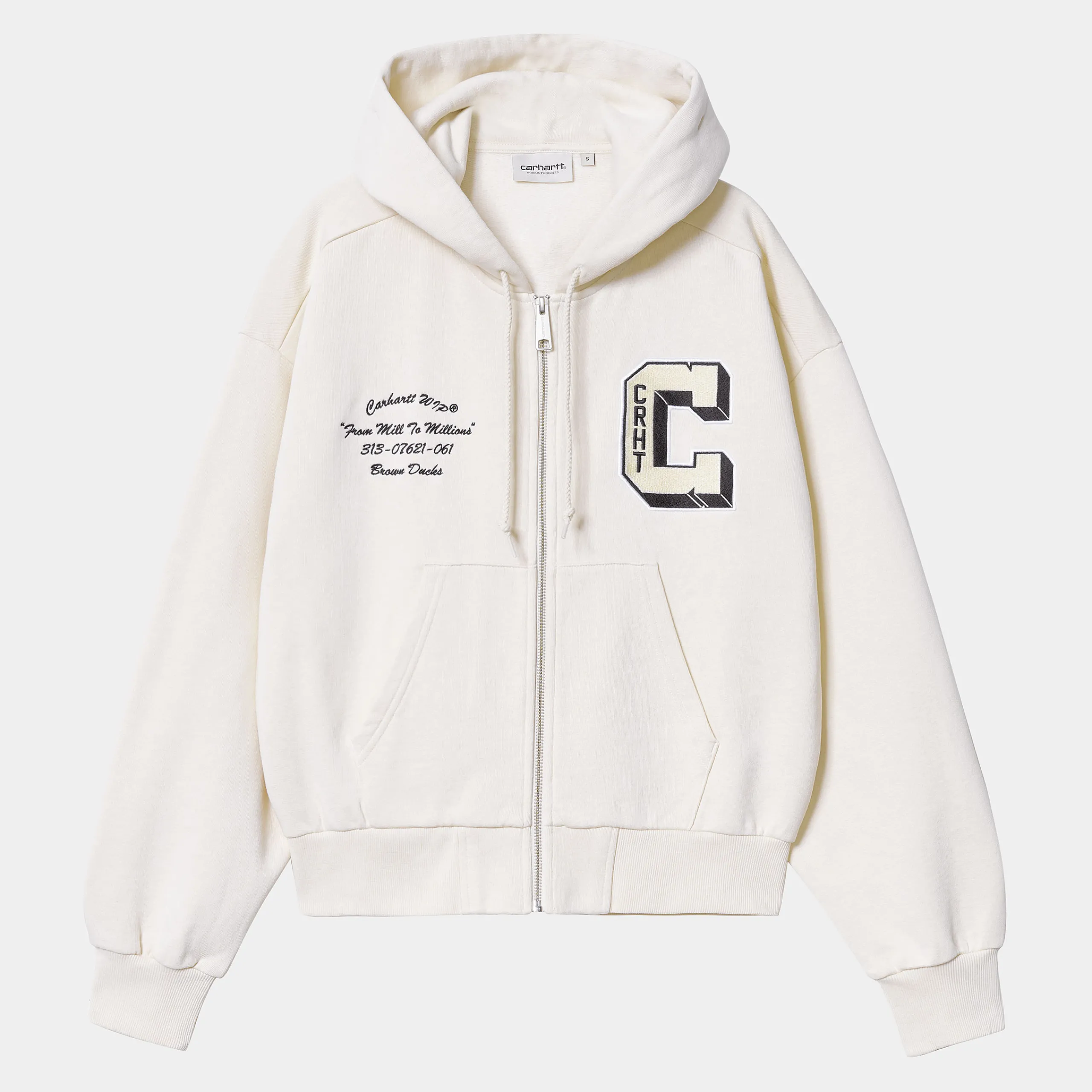 Sweats>Carhartt WIP W' Hooded Brown Ducks Sweat Jacket Wax