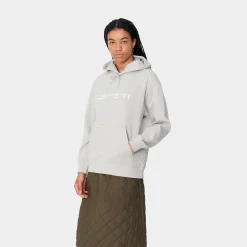 Sweats>Carhartt WIP W' Hooded Carhartt Sweatshirt Basalt / White