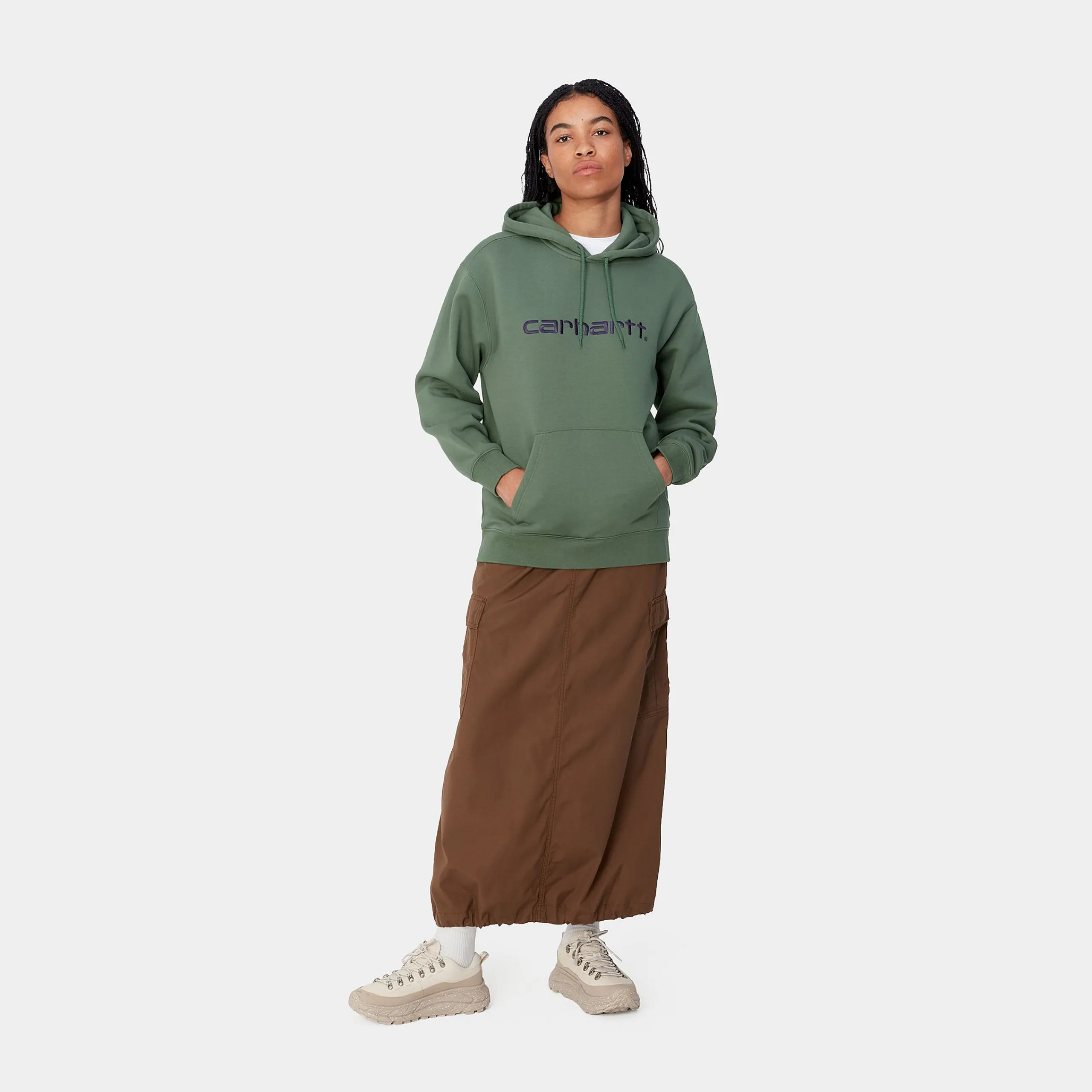 Sweats>Carhartt WIP W' Hooded Carhartt Sweatshirt Duck Green / Aura