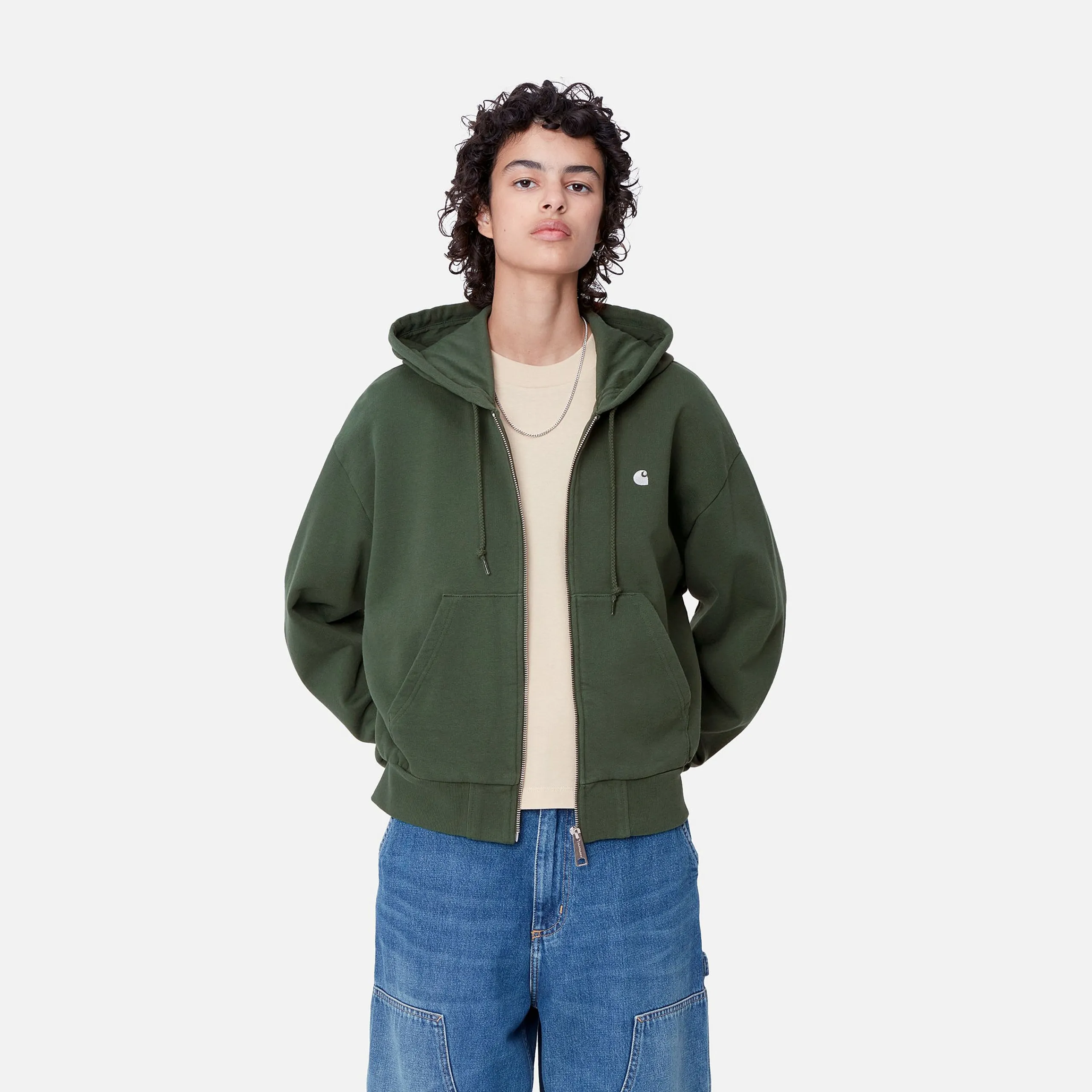 Sweats>Carhartt WIP W' Hooded Casey Jacket Sycamore Tree / Silver