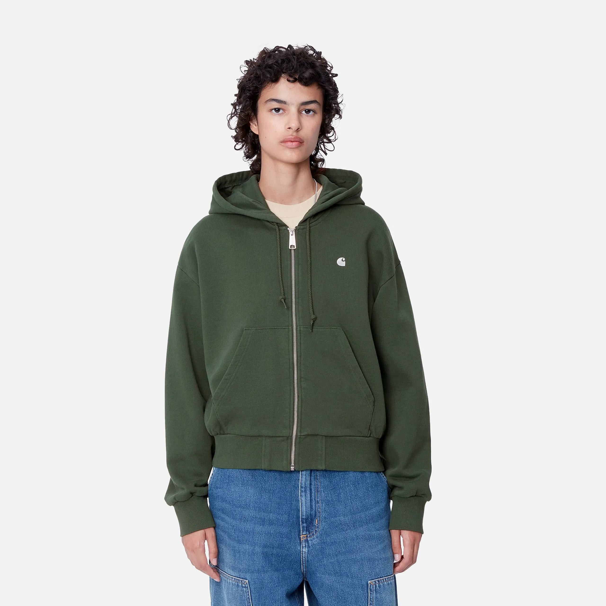 Sweats>Carhartt WIP W' Hooded Casey Jacket Sycamore Tree / Silver