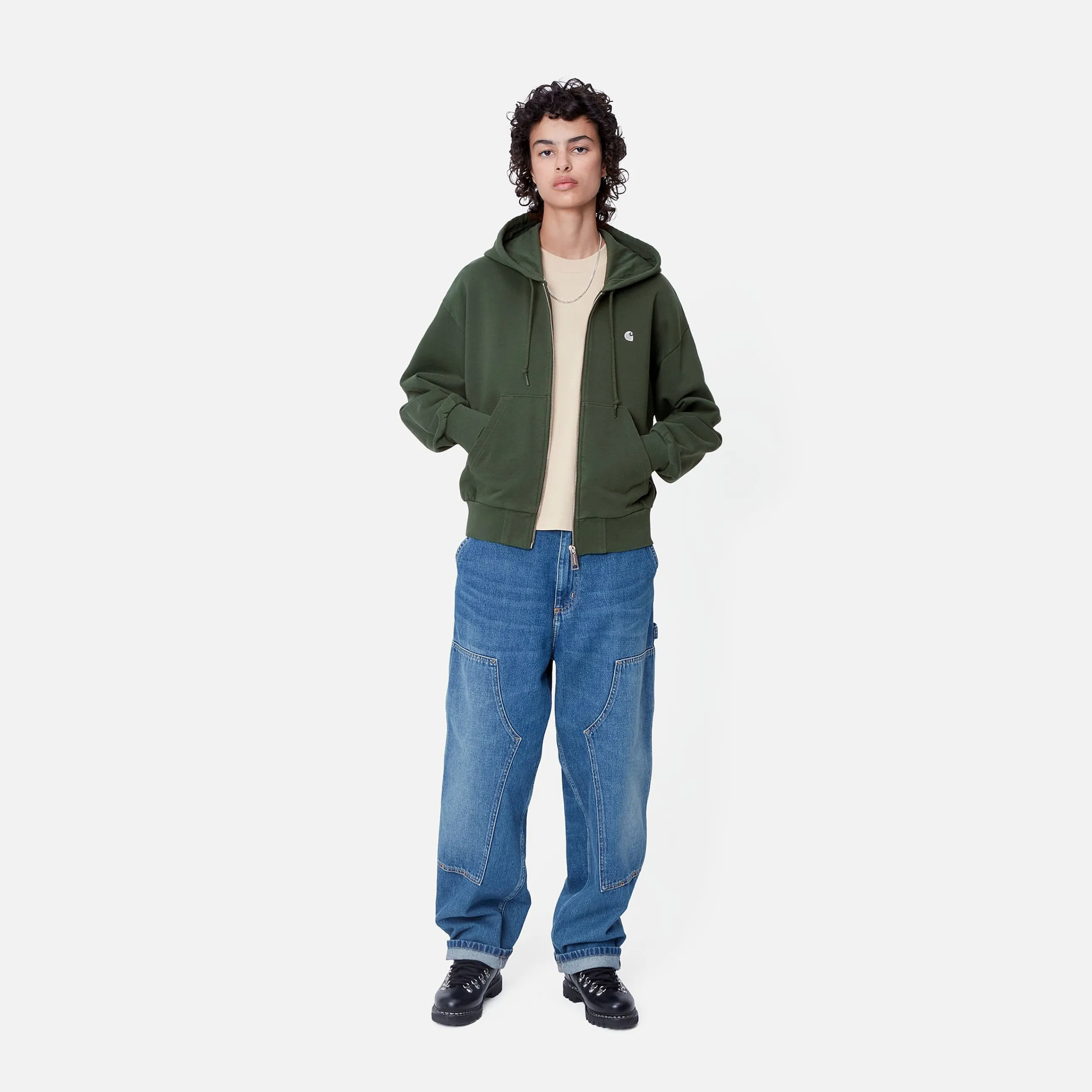 Sweats>Carhartt WIP W' Hooded Casey Jacket Sycamore Tree / Silver