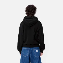 Sweats>Carhartt WIP W' Hooded Casey Sweatshirt Black / Silver