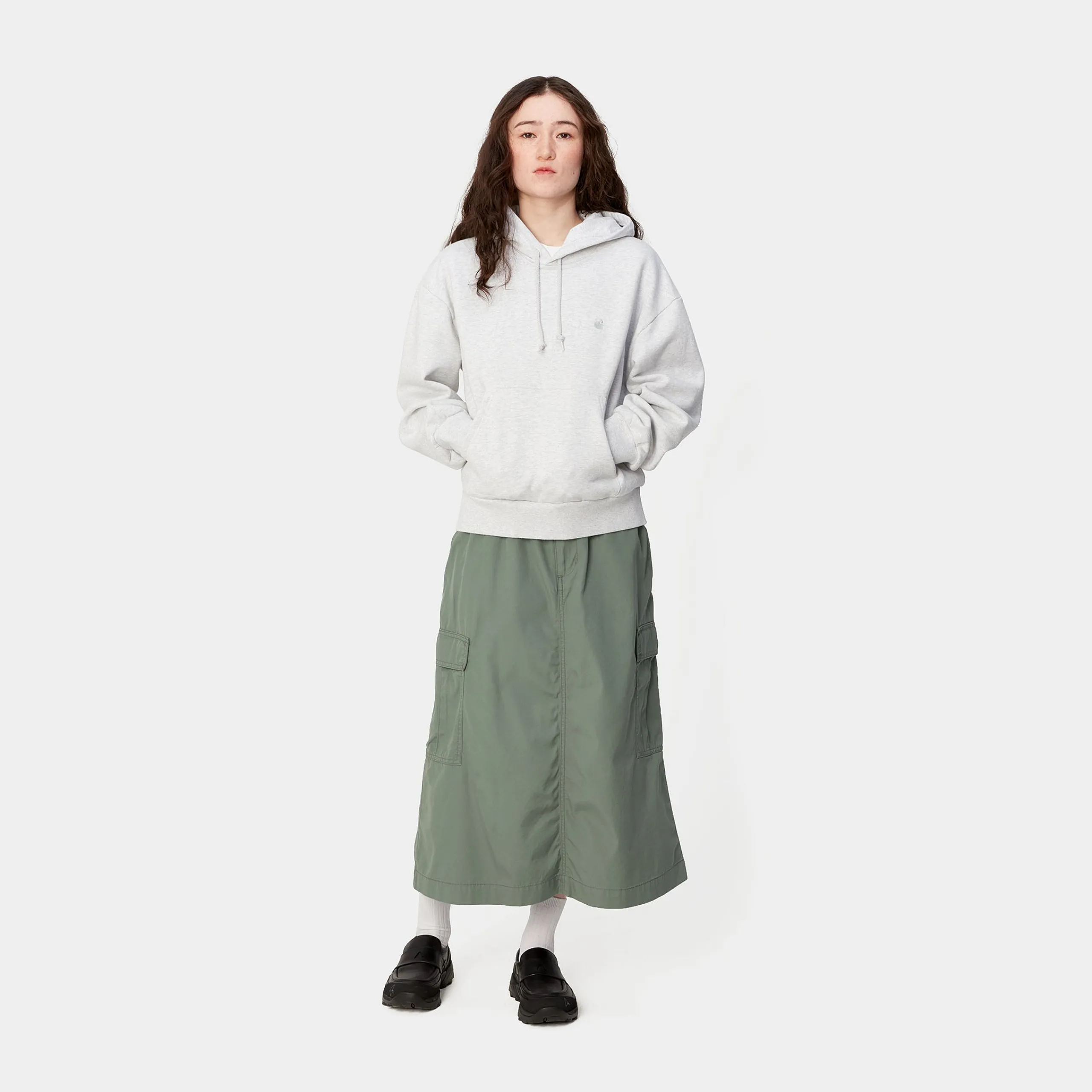 Sweats>Carhartt WIP W' Hooded Casey Sweatshirt Ash Heather / Silver