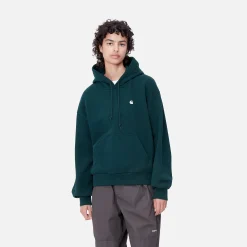 Sweats>Carhartt WIP W' Hooded Casey Sweatshirt Duck Blue / Silver