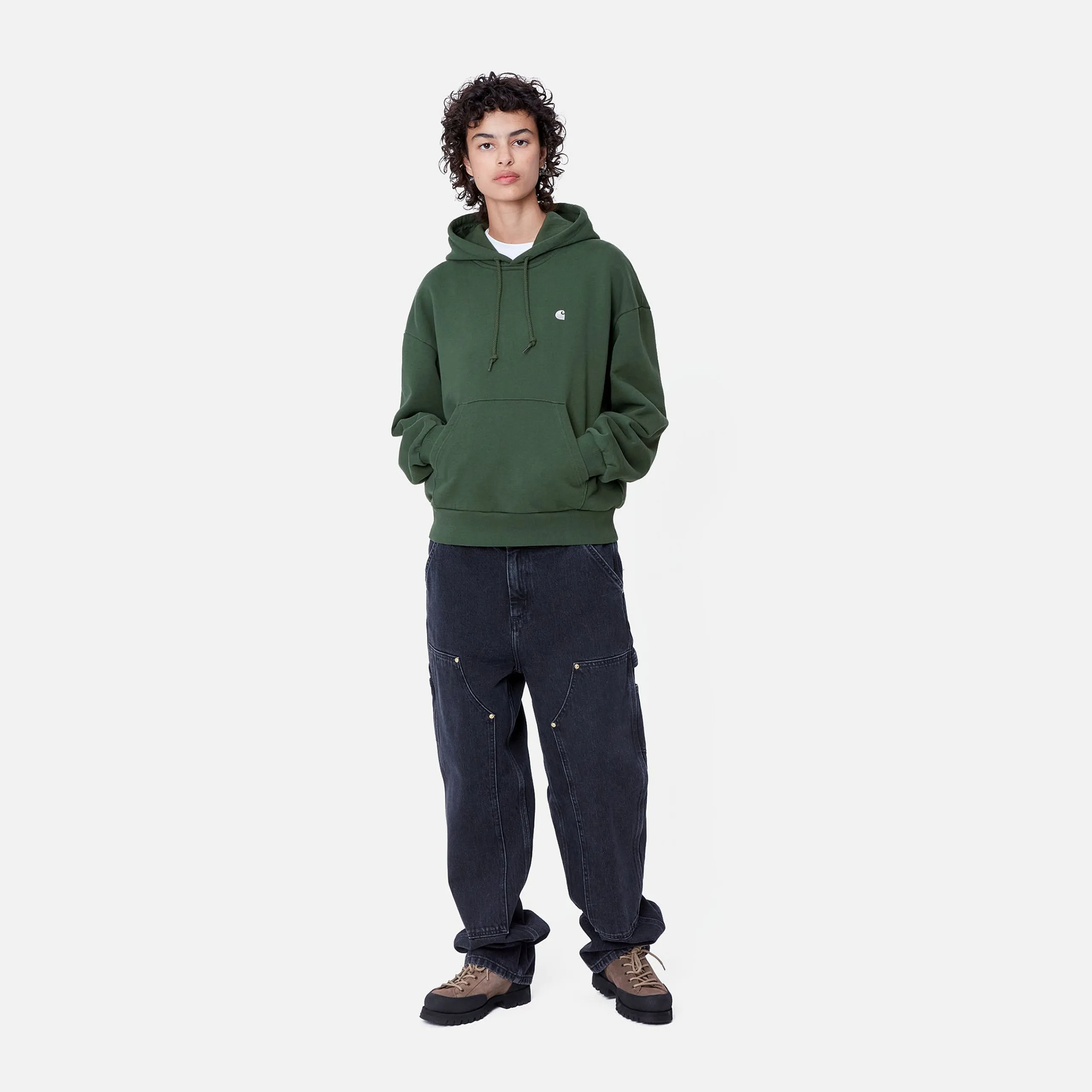 Sweats>Carhartt WIP W' Hooded Casey Sweatshirt Sycamore Tree / Silver