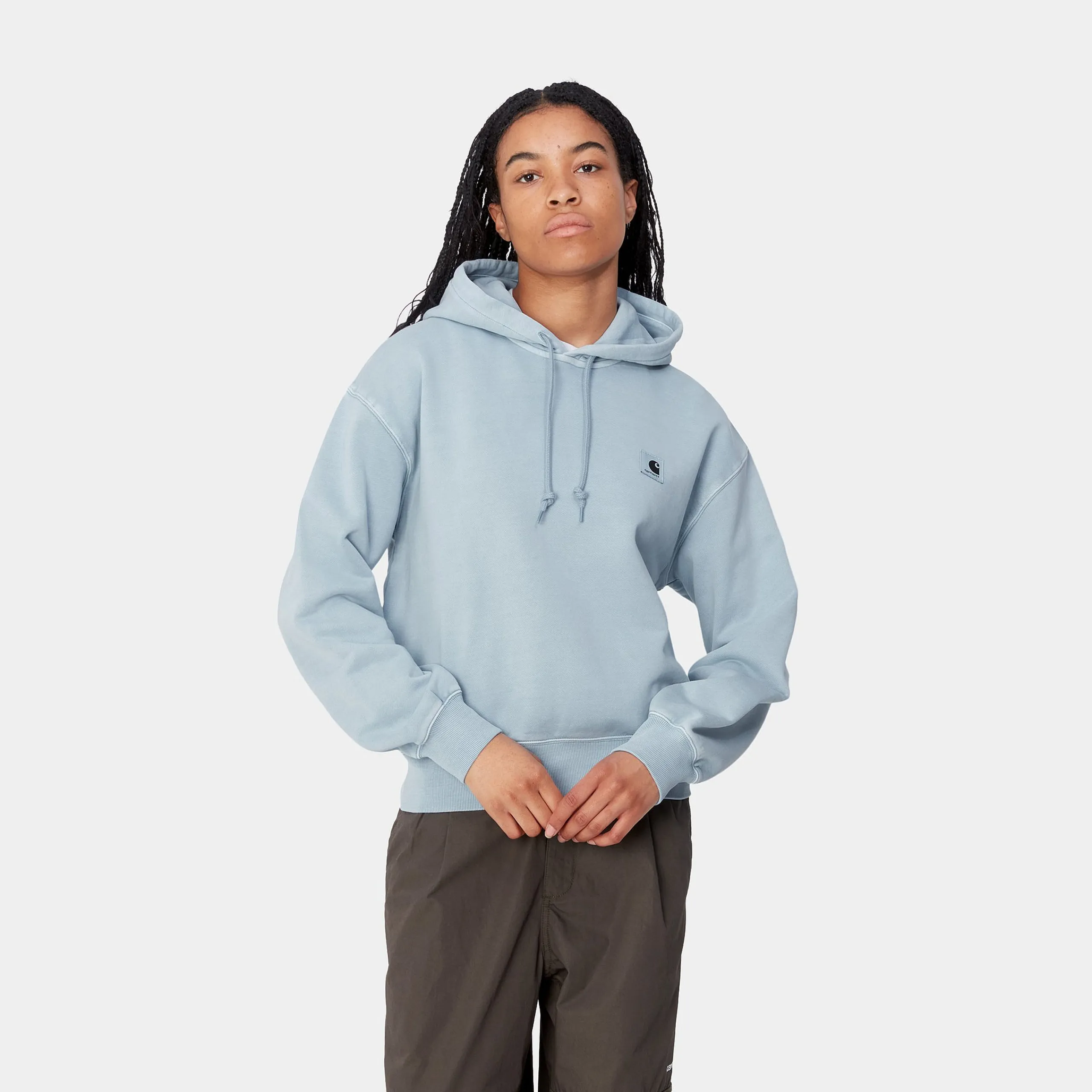 Sweats>Carhartt WIP W' Hooded Nelson Sweatshirt Dusty Ice