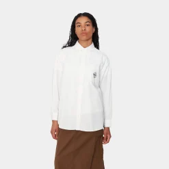 Hemden>Carhartt WIP W' L/S Ablaze Shirt White / Black