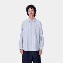 Hemden>Carhartt WIP W' L/S Dowlen Shirt Dowlen Stripe, Bleach / White
