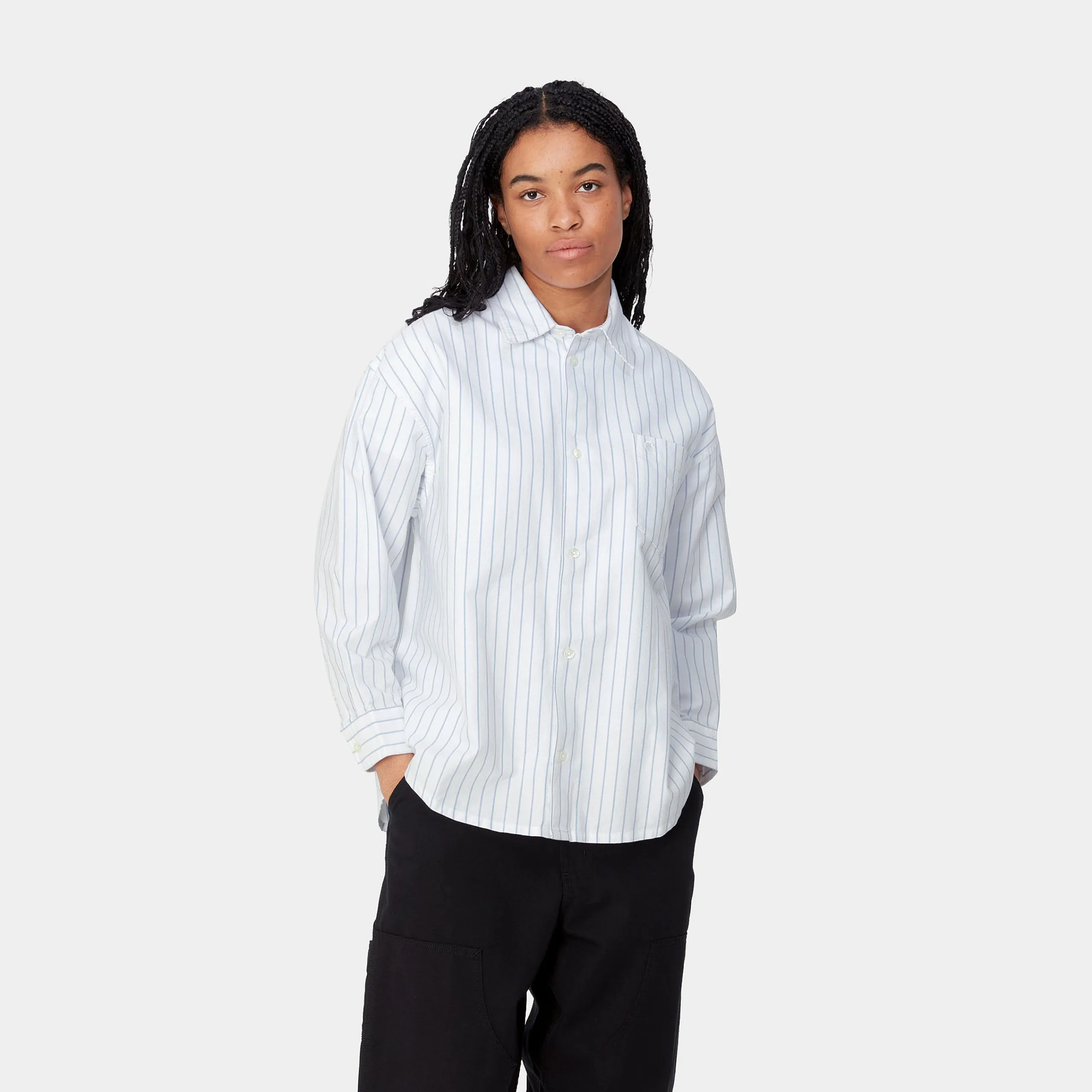 Hemden>Carhartt WIP W' L/S Dowlen Shirt Dowlen Stripe, White / White