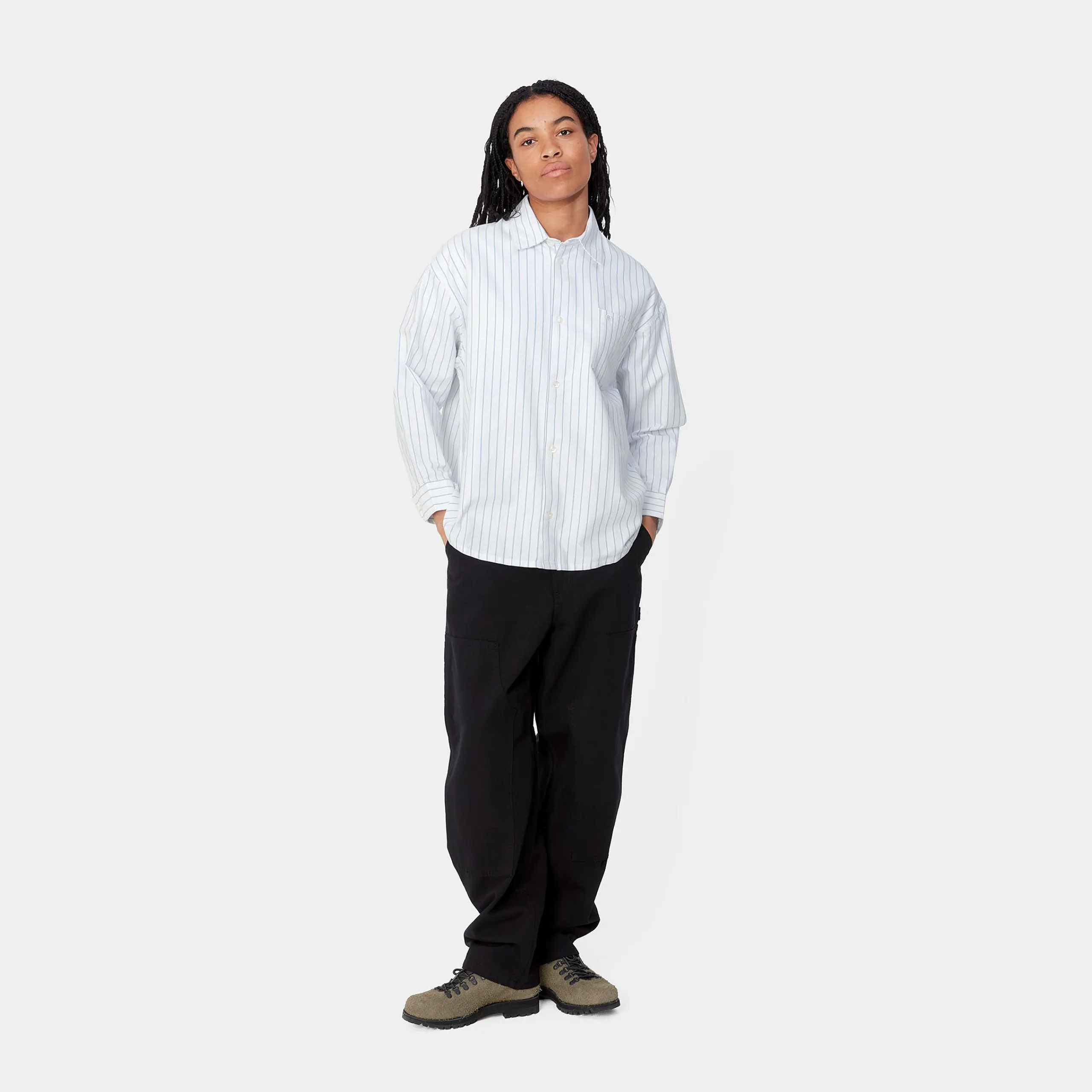 Hemden>Carhartt WIP W' L/S Dowlen Shirt Dowlen Stripe, White / White