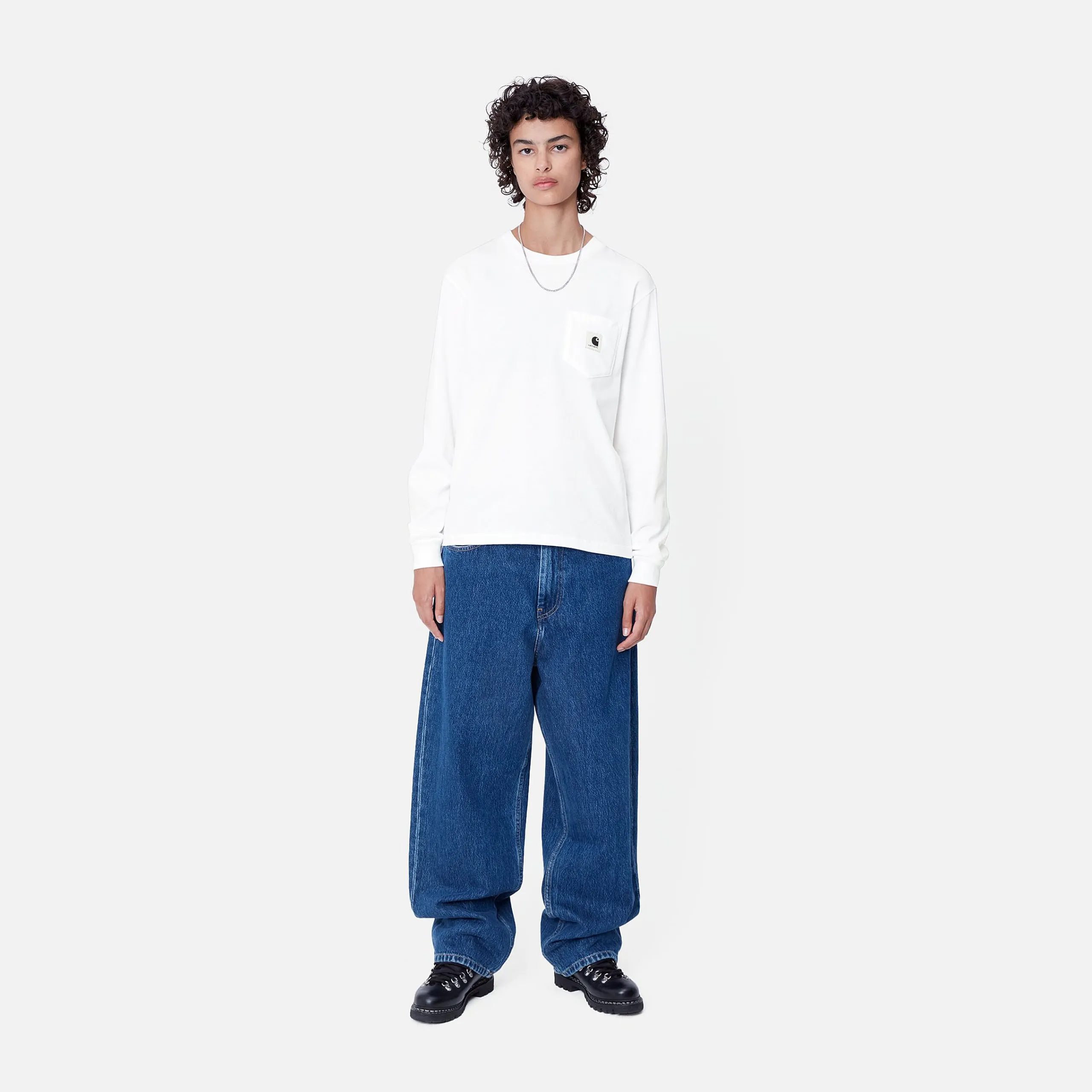 T-Shirts>Carhartt WIP W' L/S Pocket T-Shirt White