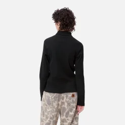 T-Shirts>Carhartt WIP W' L/S Signature Mockneck T-S Black