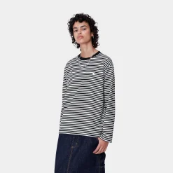 T-Shirts>Carhartt WIP W' L/S Verner T-Shirt Verner stripe, Black / Wax