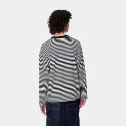 T-Shirts>Carhartt WIP W' L/S Verner T-Shirt Verner stripe, Black / Wax