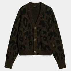 Strick>Carhartt WIP W' Merton Cardigan Camo Leo Jacquard, Tamarind