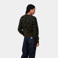 Strick>Carhartt WIP W' Merton Sweater Camo Leo Jacquard, Tamarind