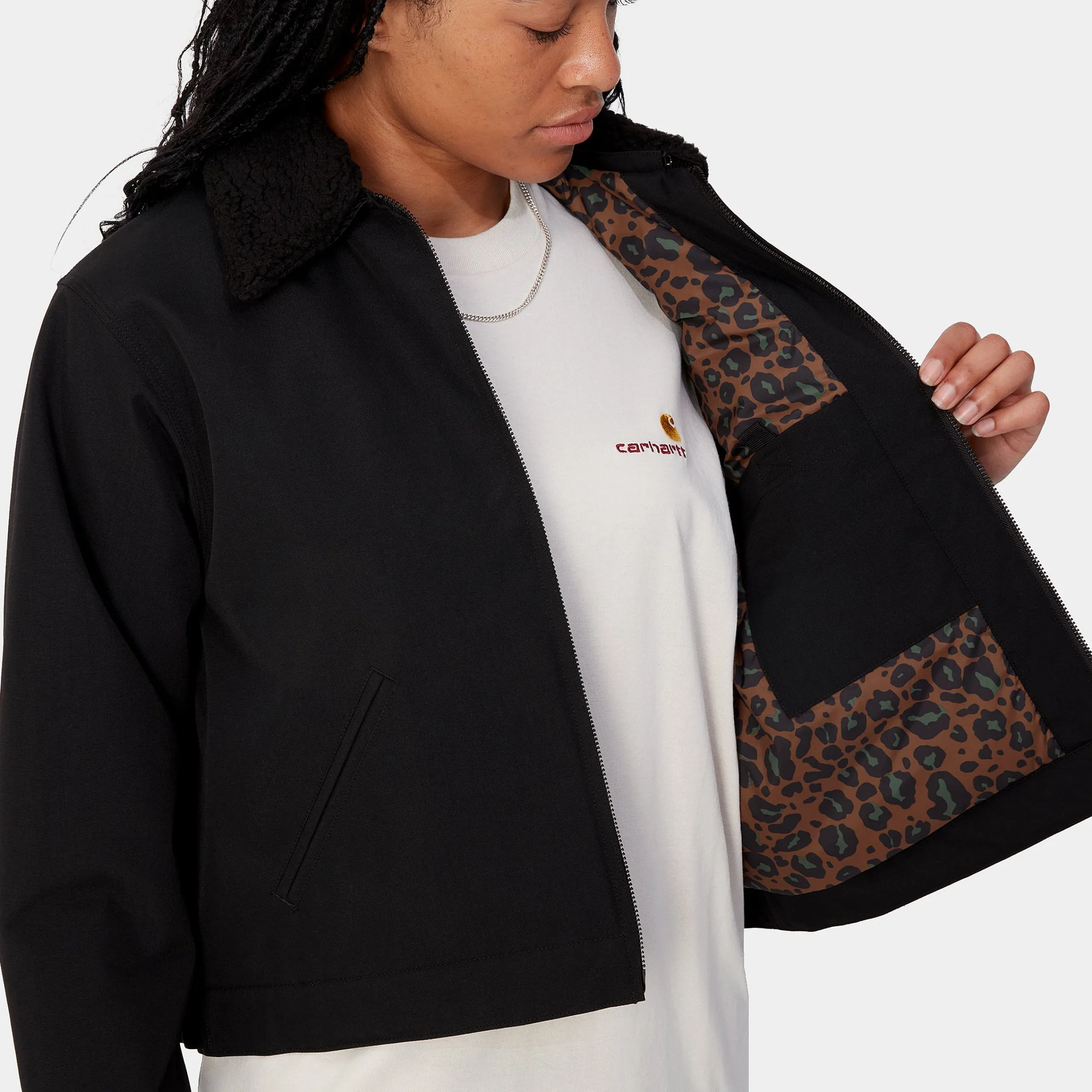 Jacken>Carhartt WIP W' Newkirk Jacket Black / Camo Leo, Tamarind