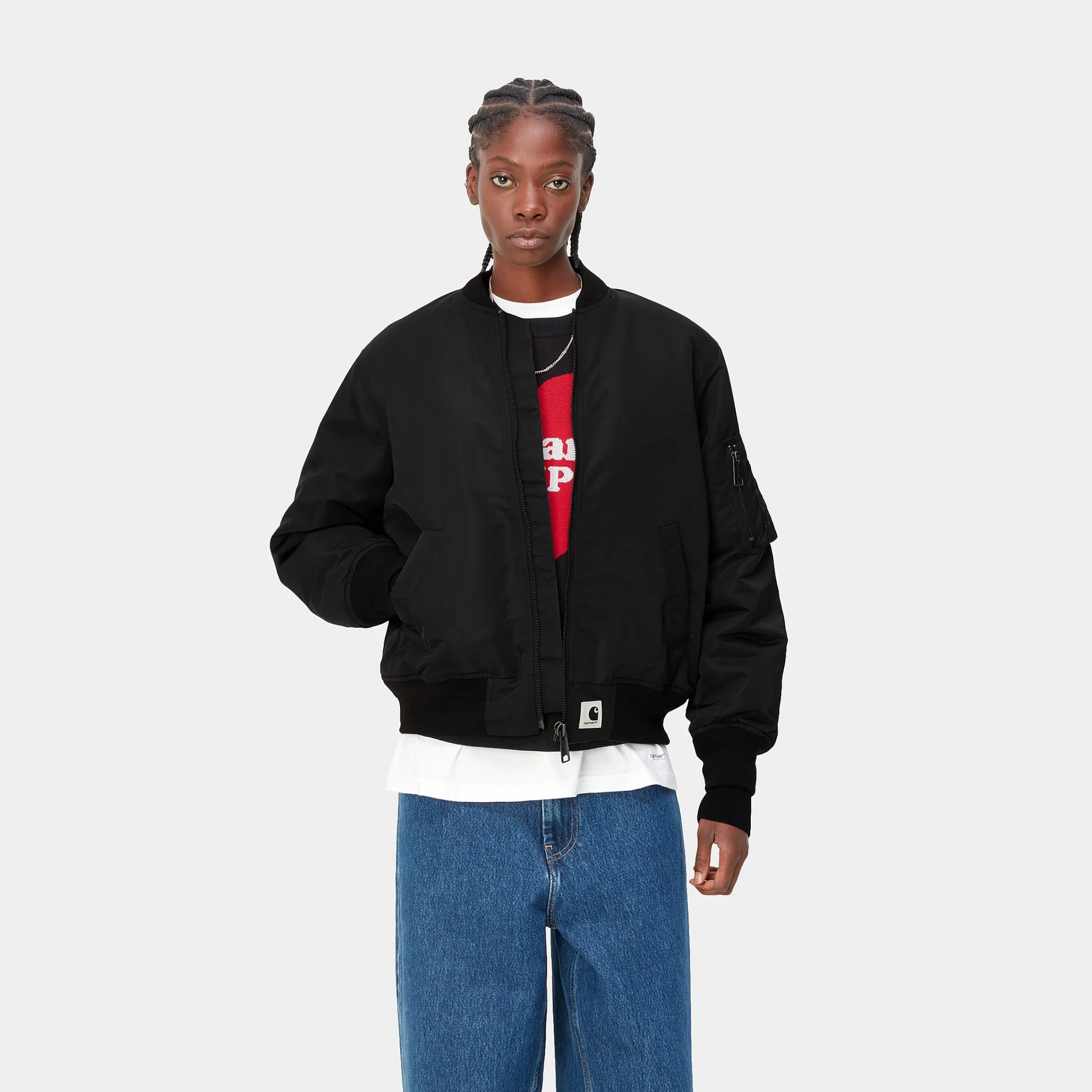 Jacken>Carhartt WIP W' Olten Bomber Black / Smoke Green
