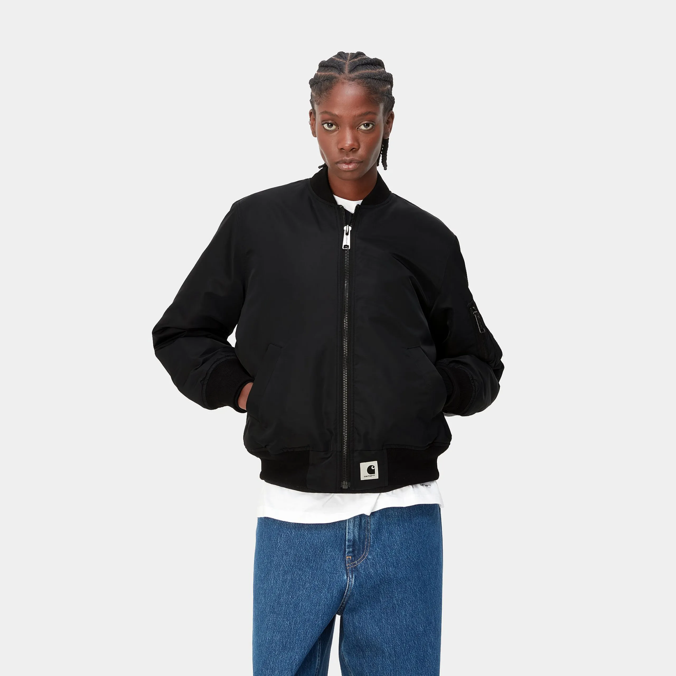 Jacken>Carhartt WIP W' Olten Bomber Black / Smoke Green