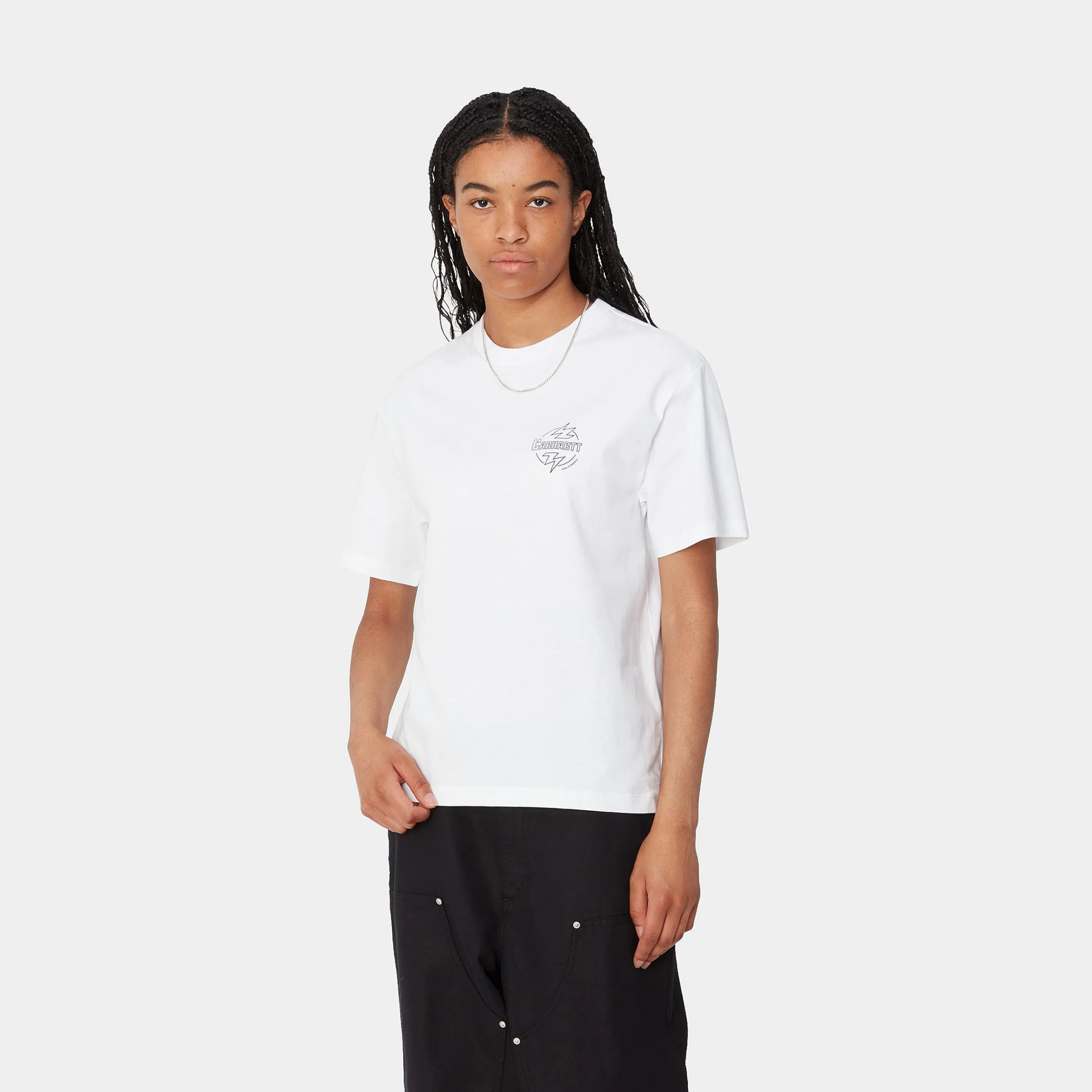 T-Shirts>Carhartt WIP W' S/S Ablaze T-Shirt White / Black