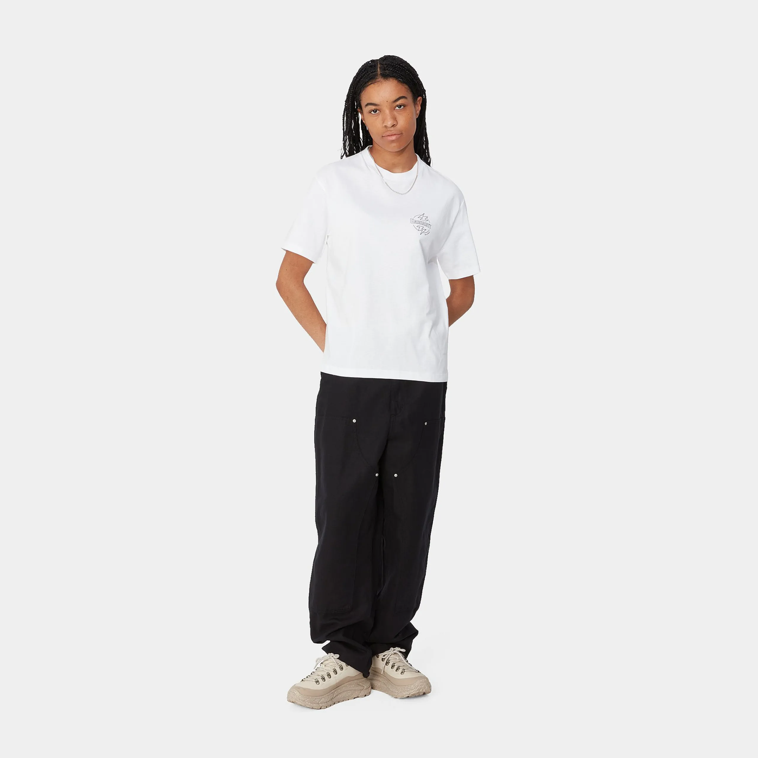 T-Shirts>Carhartt WIP W' S/S Ablaze T-Shirt White / Black