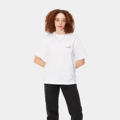 T-Shirts>Carhartt WIP W' S/S American Script T-Shirt White