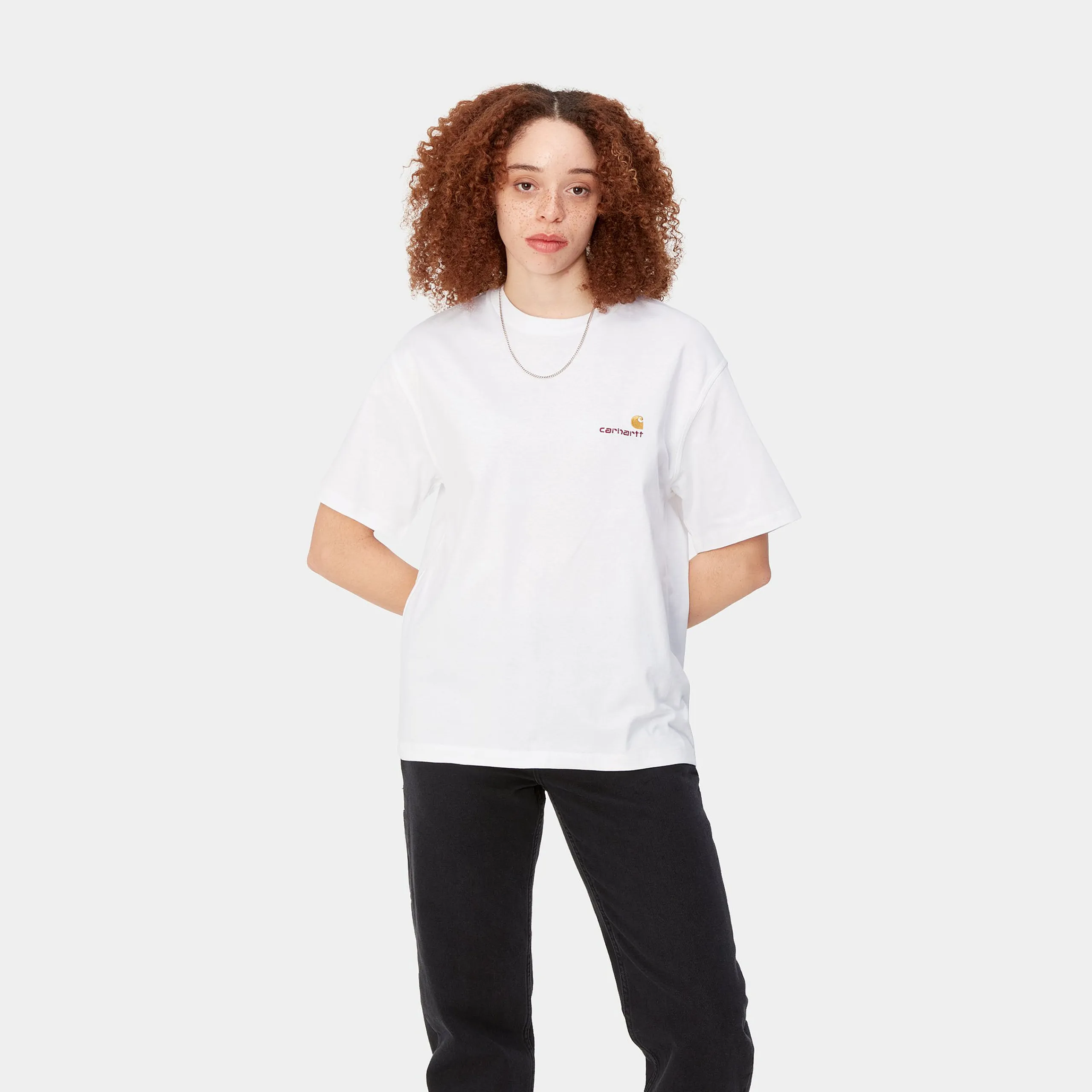 T-Shirts>Carhartt WIP W' S/S American Script T-Shirt White
