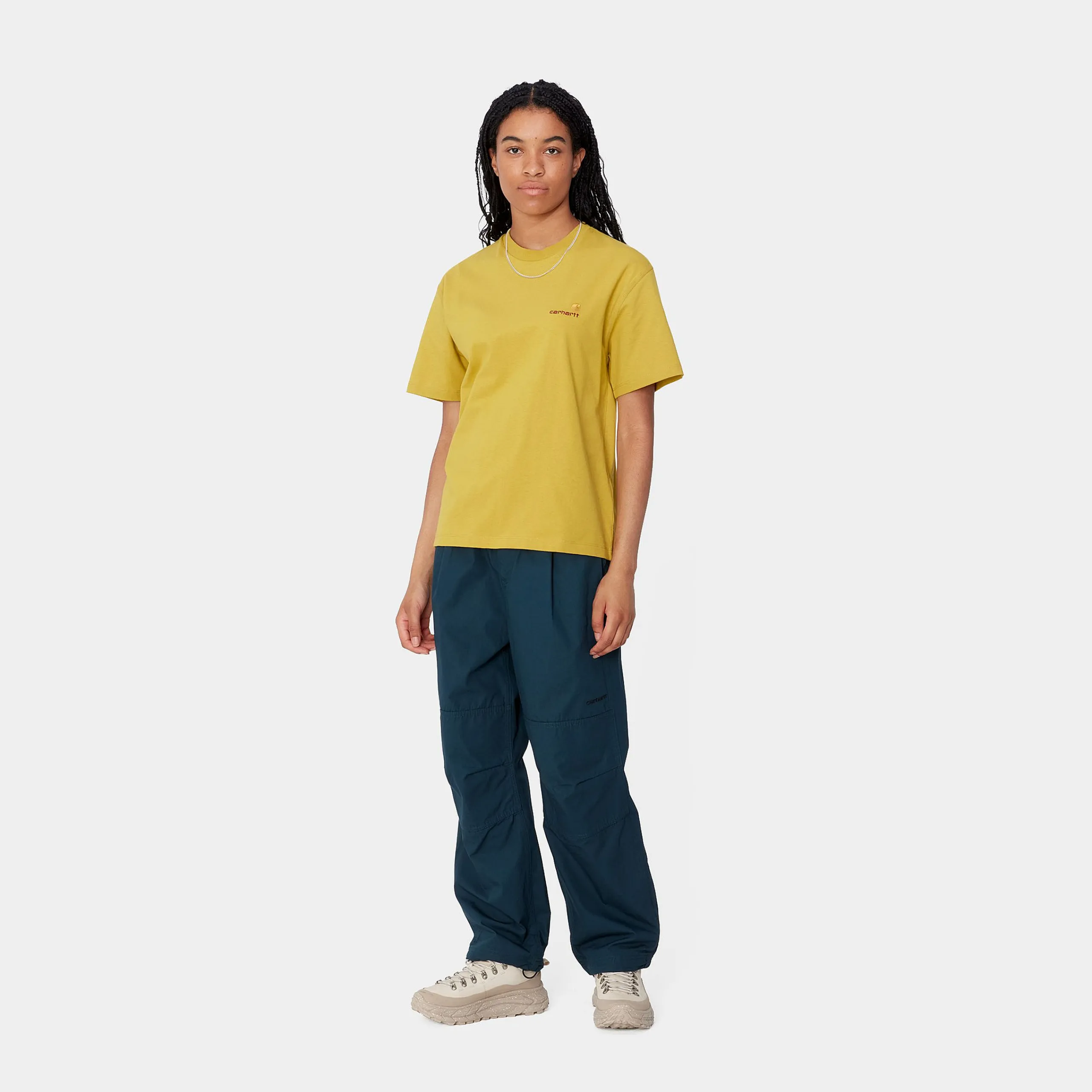 T-Shirts>Carhartt WIP W' S/S American Script T-Shirt Golden Olive
