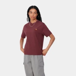 T-Shirts>Carhartt WIP W' S/S American Script T-Shirt Malbec