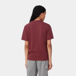 T-Shirts>Carhartt WIP W' S/S American Script T-Shirt Malbec