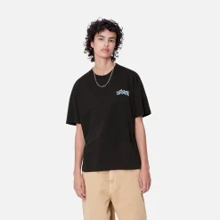T-Shirts>Carhartt WIP W' S/S Amour T-Shirt Black / Misty Sky